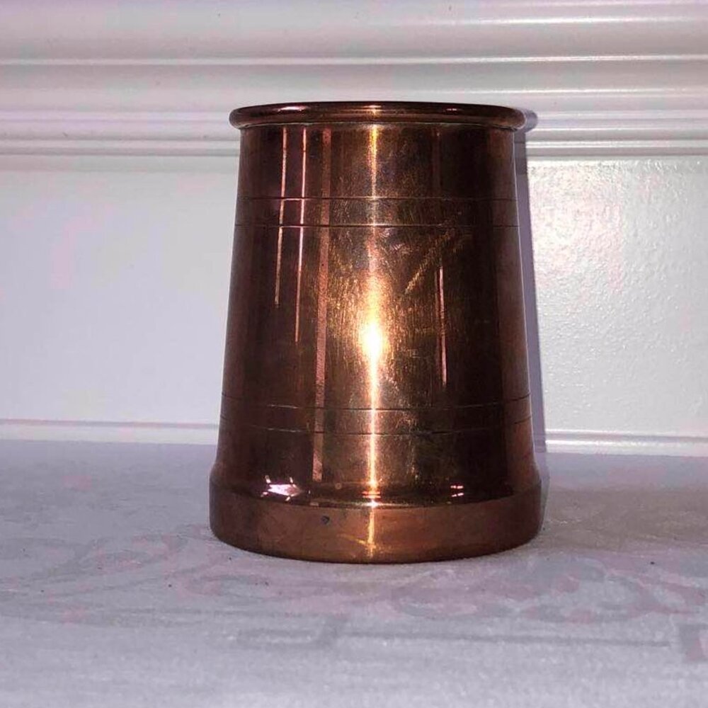 Copper tankard with brass handle - Picture 7 of 11